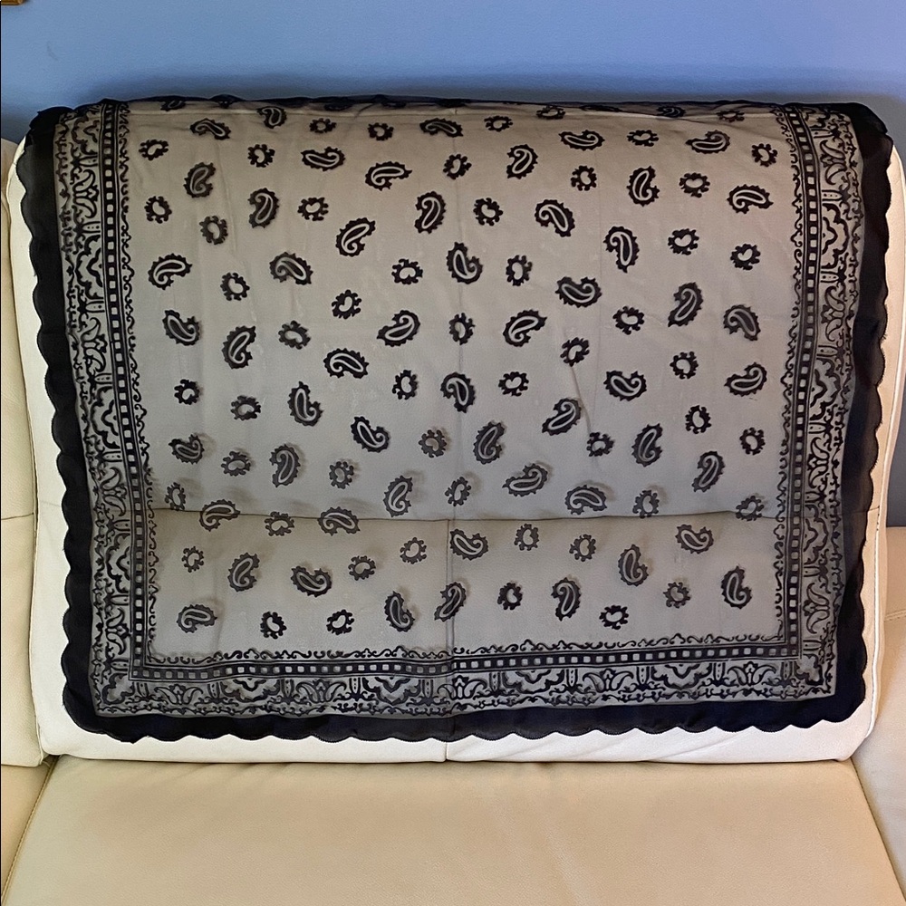 Black Paisley Vintage Sheer Scarf